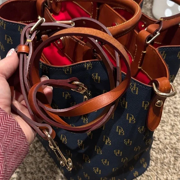Dooney & Bourke Navy and Gold Signature Tote - Picture 9 of 9